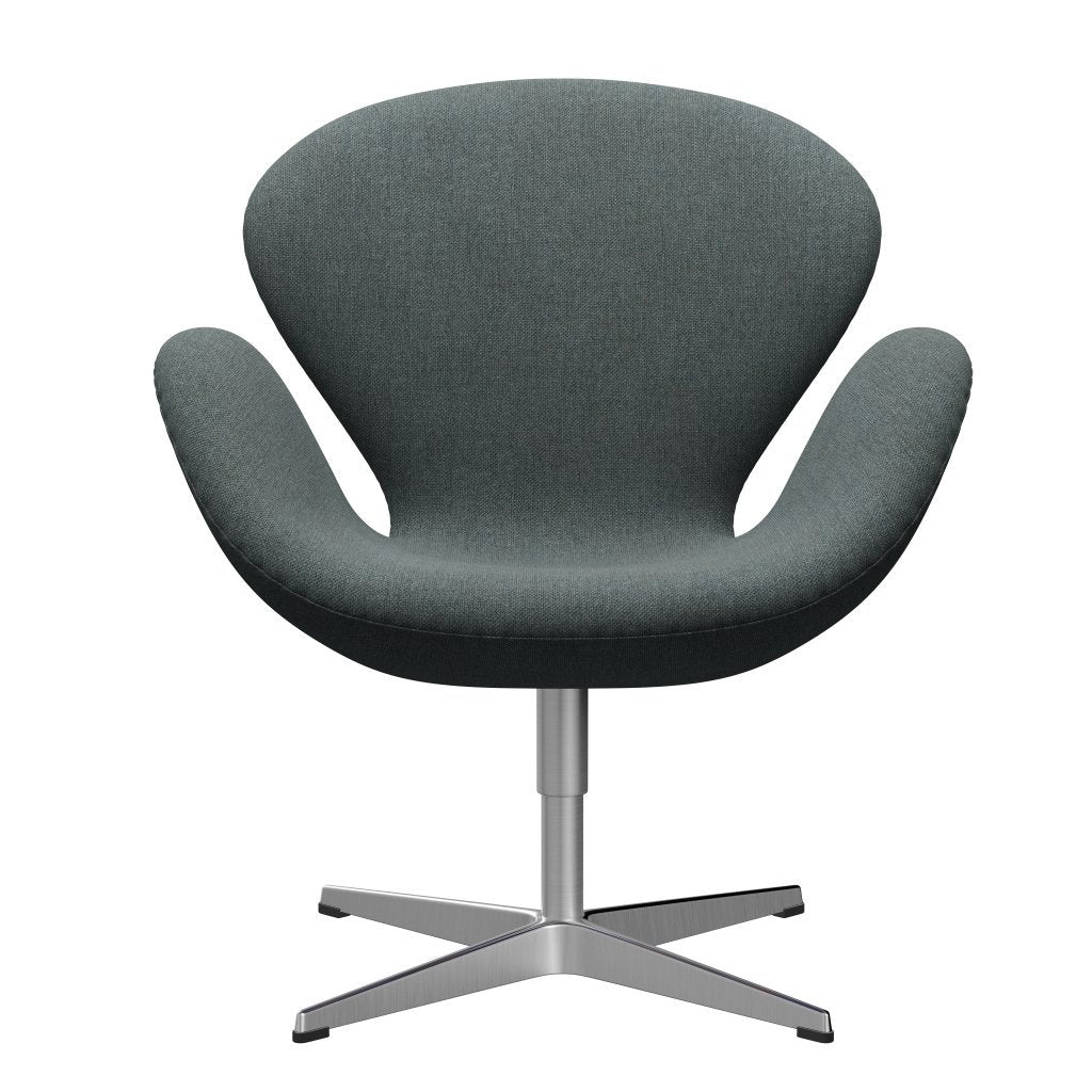 Fritz Hansen Swan Lounge Stuhl, Satin gebürstet Aluminium/Sunniva Stahl grau