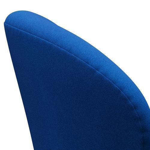 Sedia fritz Hansen Swan Lounge, alluminio spazzolato in raso/tonus blu