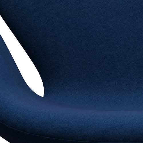 Sillón Fritz Hansen Swan, aluminio cepillado con satén/tono azul oscuro coral azul