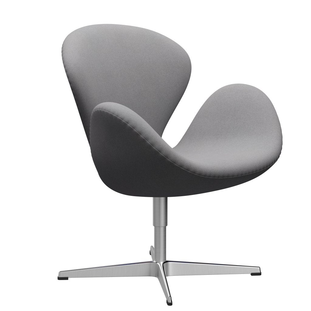 Sedia fritz Hansen Swan Lounge, alluminio spazzolato in raso/tonus grigio chiaro