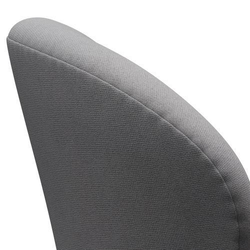 Fritz Hansen Chaise salon de cygne, gris clair en aluminium brossé en satin / tonus