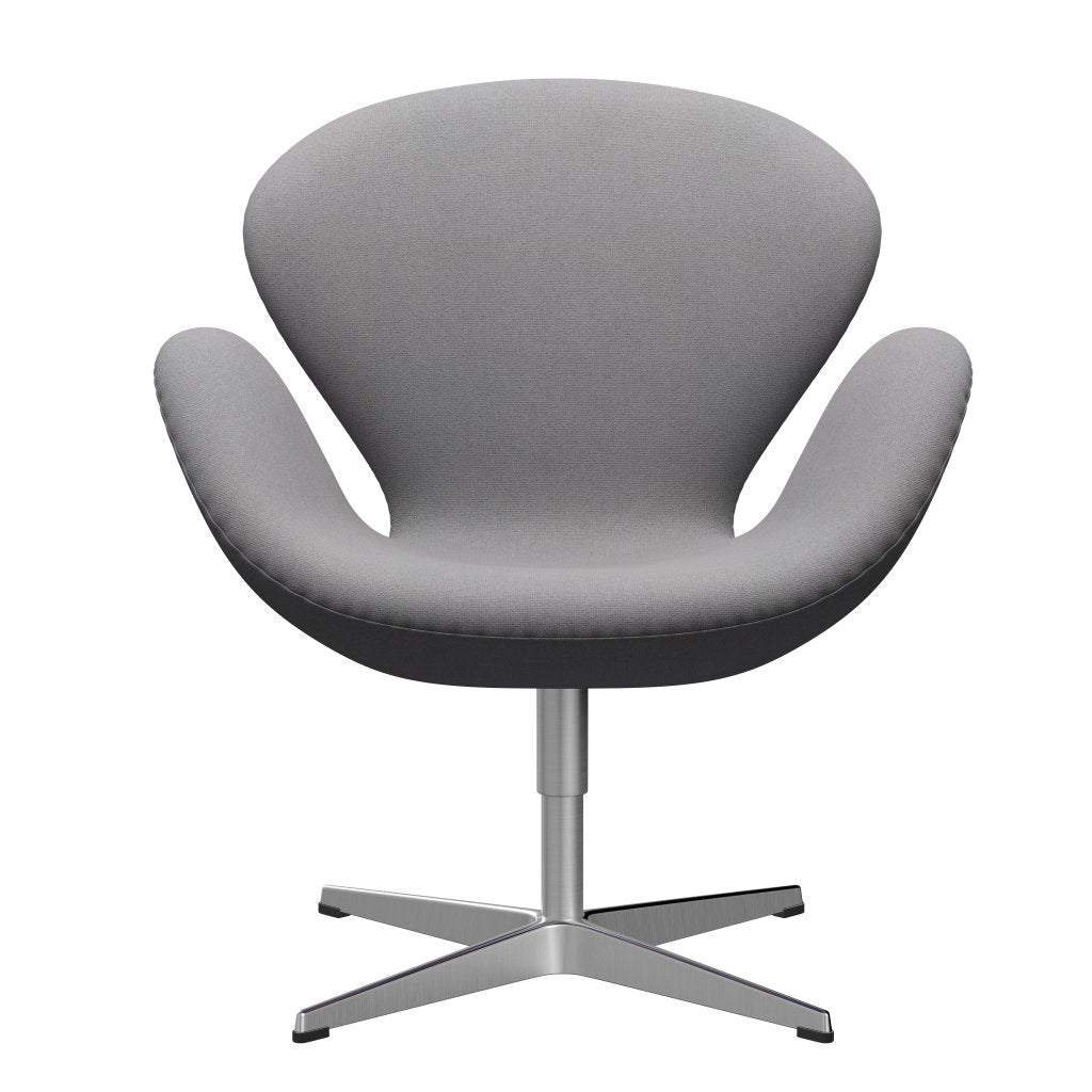 Sedia fritz Hansen Swan Lounge, alluminio spazzolato in raso/tonus grigio chiaro