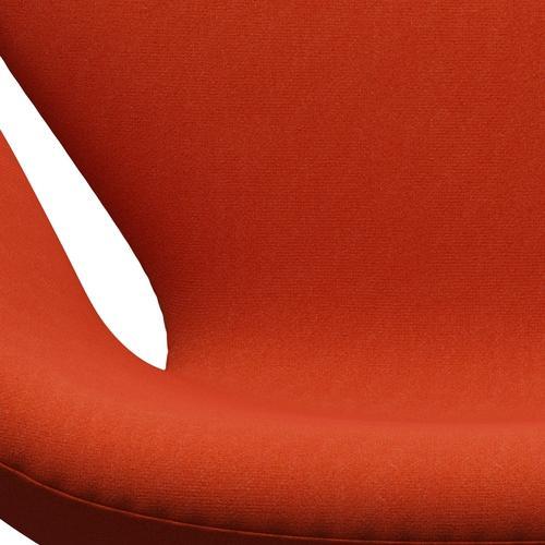 Fritz Hansen Chaise salon de cygne, en aluminium brossé en satin / tonus orange (554)