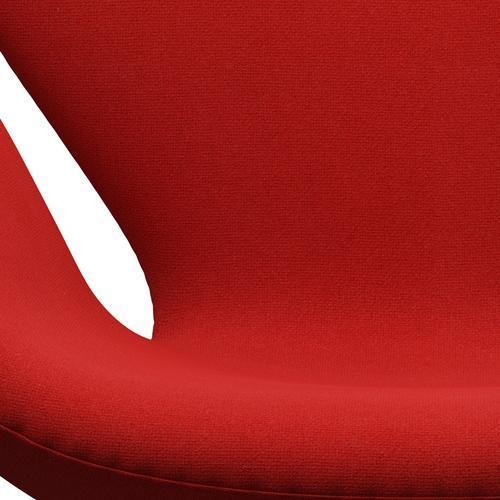 Sillón Fritz Hansen Swan, aluminio cepillado por satén/tono naranja/rojo