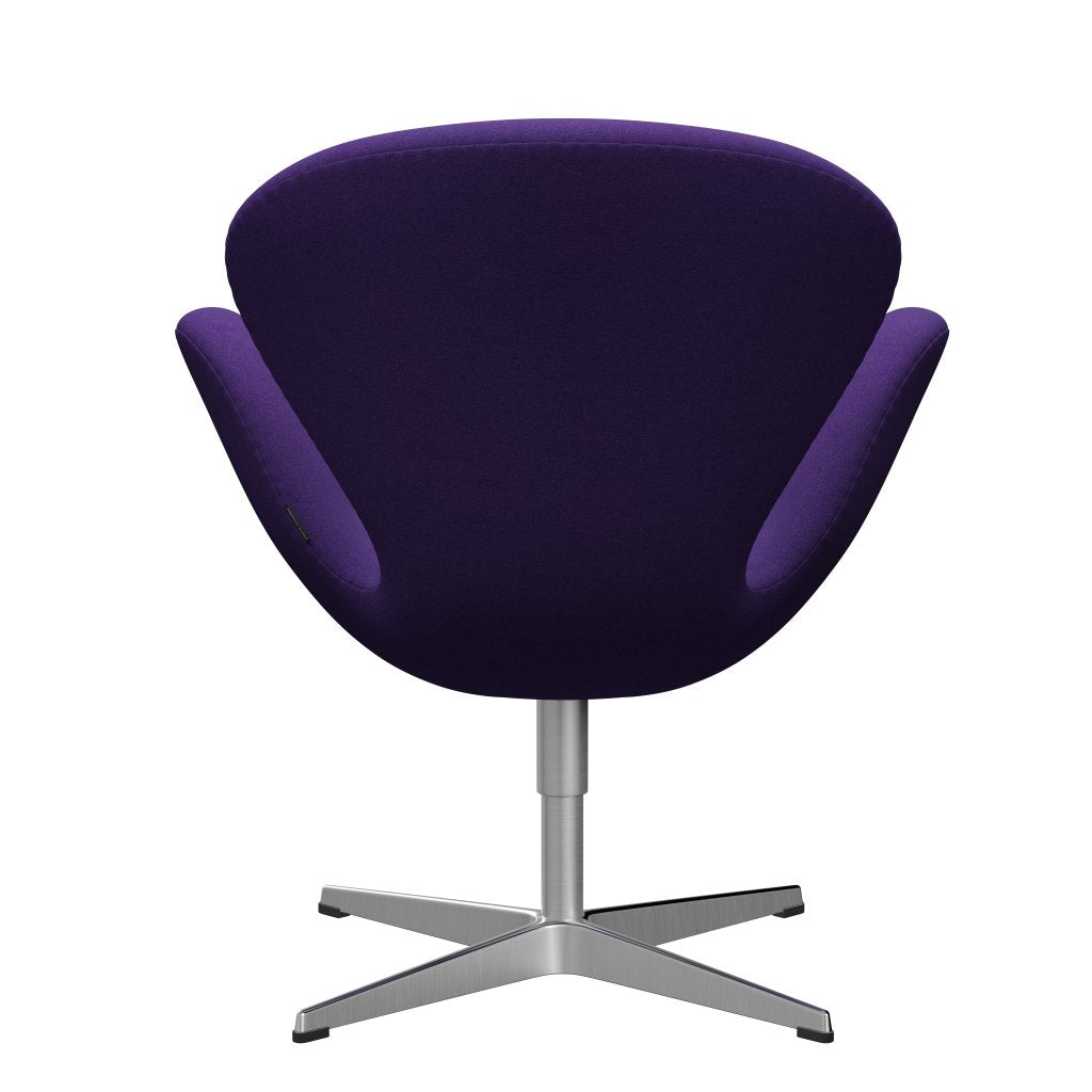 Fritz Hansen Chaise salon de cygne, aluminium en satin et violet en satin