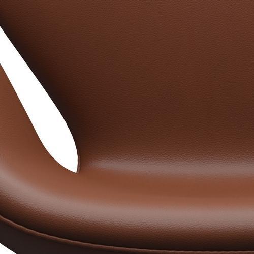 Fritz Hansen Chaise longue du cygne, noire laqué / aura cognac