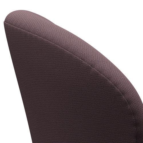 Fritz Hansen Chaise longue du cygne, laquée noire / capture aubergine