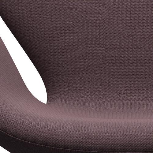 Fritz Hansen Chaise longue du cygne, laquée noire / capture aubergine