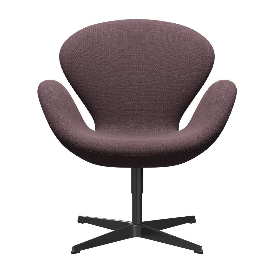 Fritz Hansen Chaise longue du cygne, laquée noire / capture aubergine