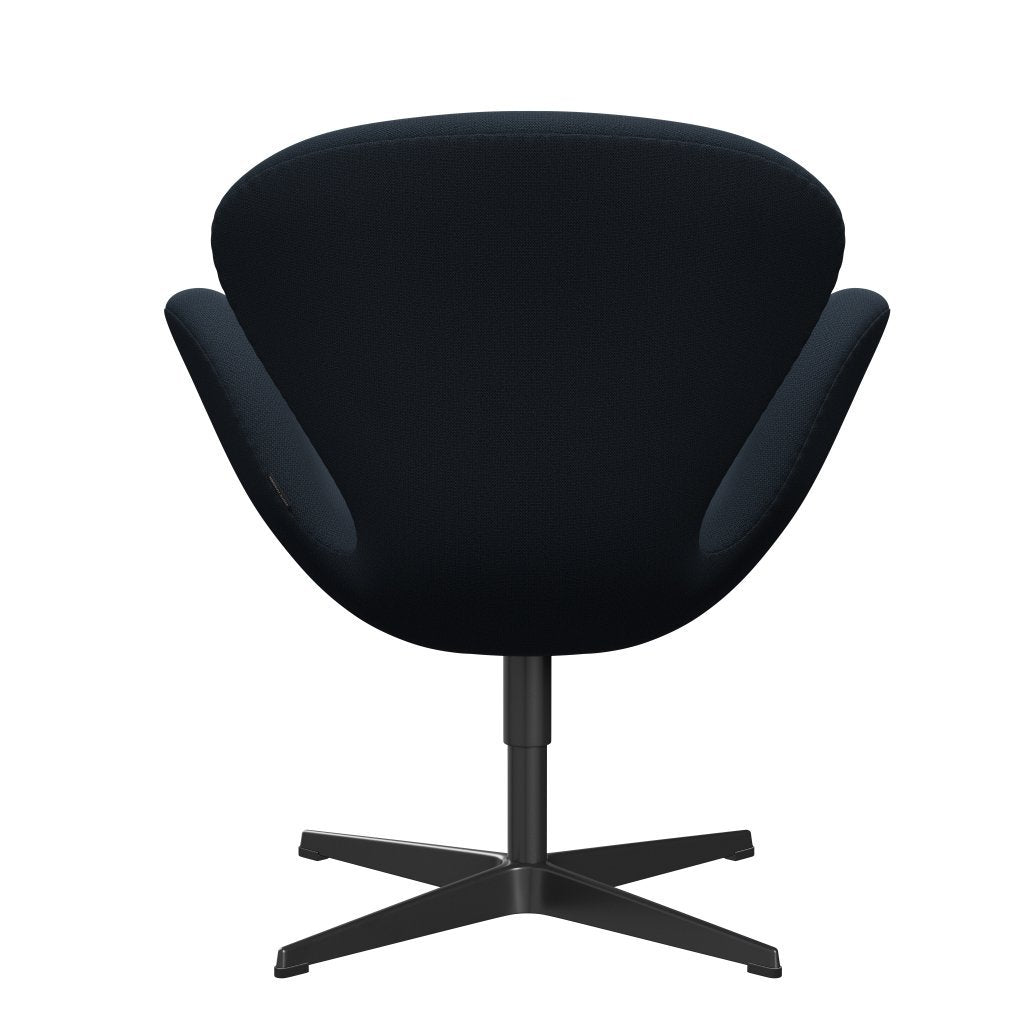 Sedia da salotto Fritz Hansen Swan, laccatura nera/cattura blu