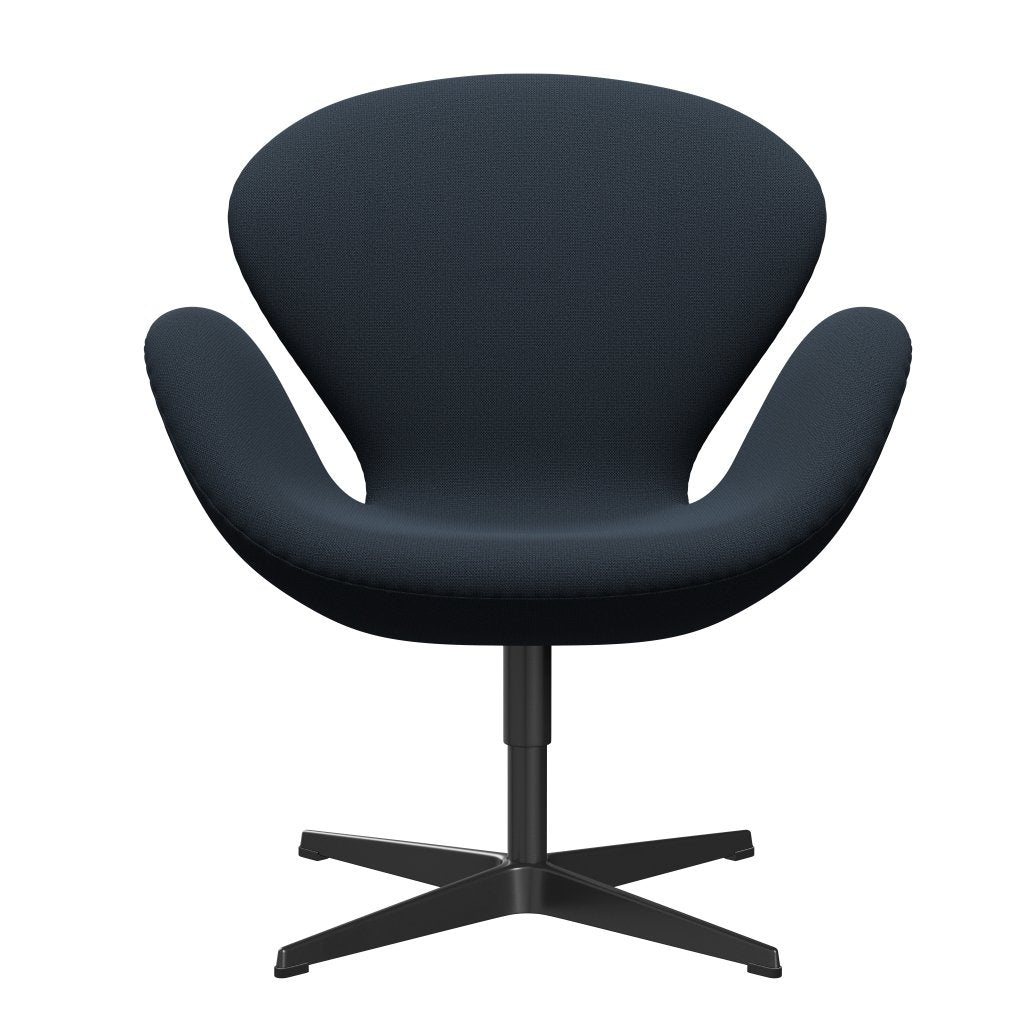 Sedia da salotto Fritz Hansen Swan, laccatura nera/cattura blu