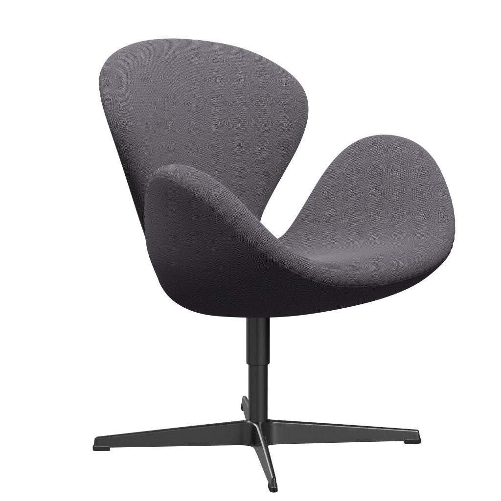 Fritz Hansen Chaise salon de cygne, laquée noire / capture gris foncé