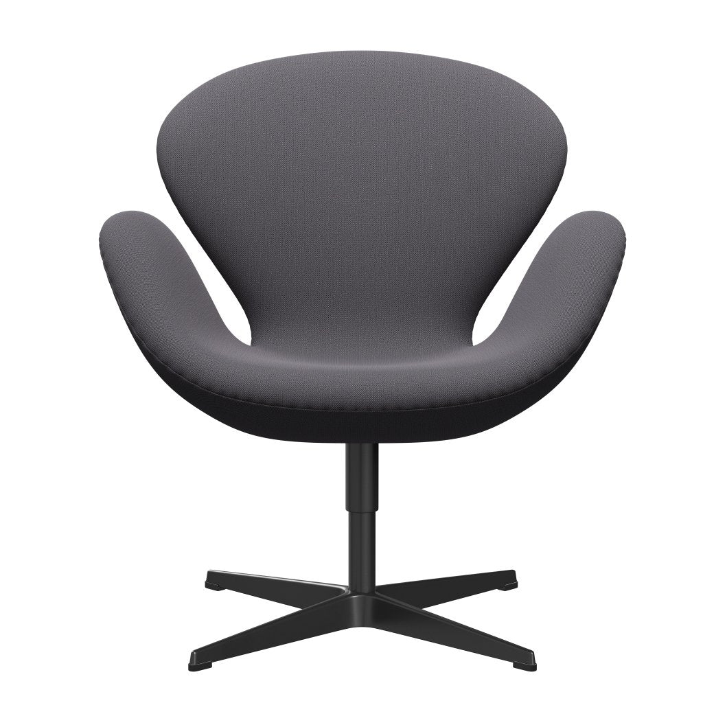 Sedia da salotto Fritz Hansen Swan, laccatura nera/cattura grigio scuro