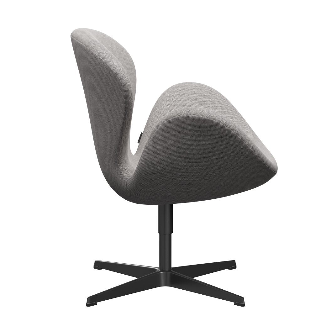 Fritz Hansen Chaise salon de cygne, laquée noire / capture gris