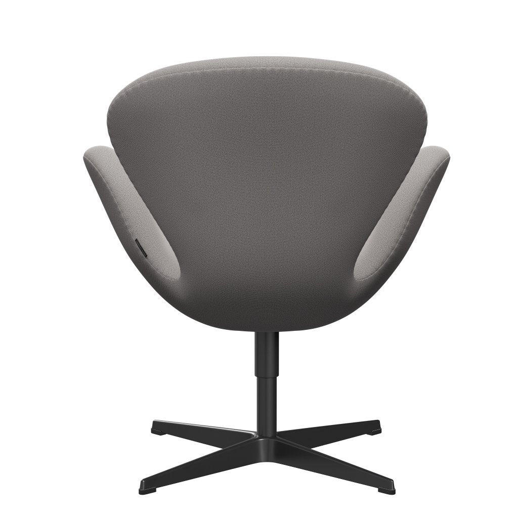 Fritz Hansen Chaise salon de cygne, laquée noire / capture gris