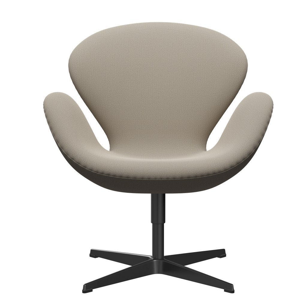 Sedia fritz Hansen Swan Lounge, laccatura nera/cattura grigia