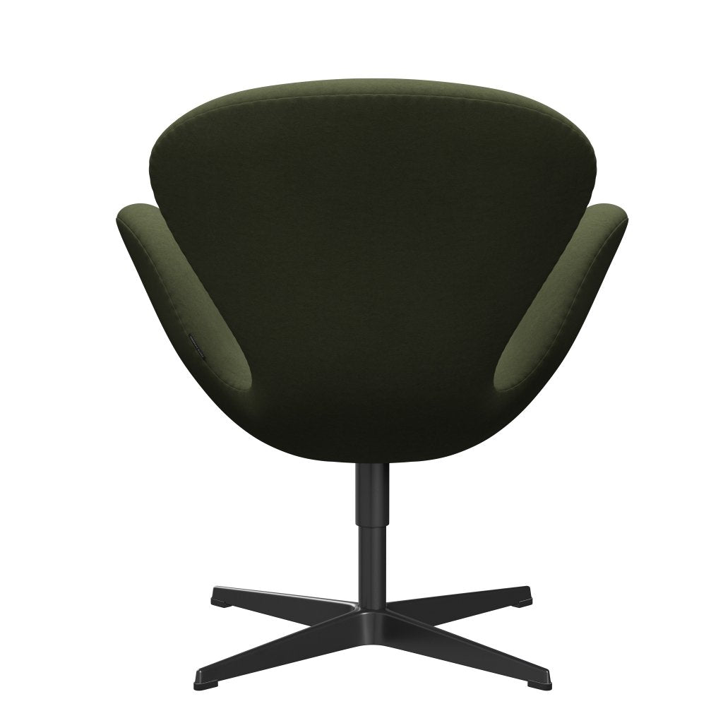 Fritz Hansen Swan Lounge Silla, lacado negro/comodidad verde/gris