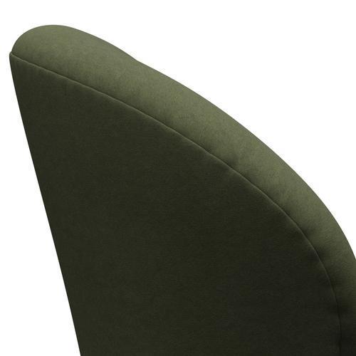 Fritz Hansen Chaise de salon de cygne, laqué noir / confort vert / gris