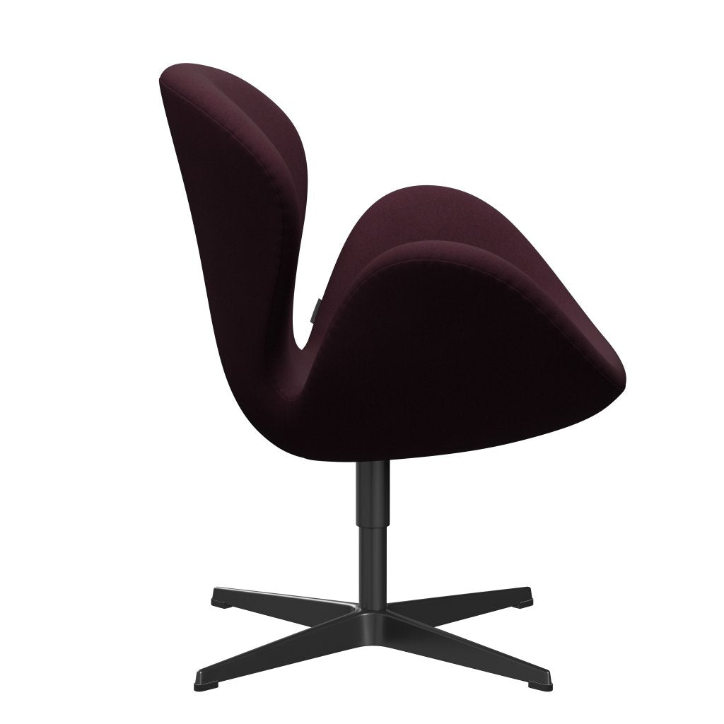 Fritz Hansen Swan Lounge stól, Black Lacquered/Comfort Light Bordeaux