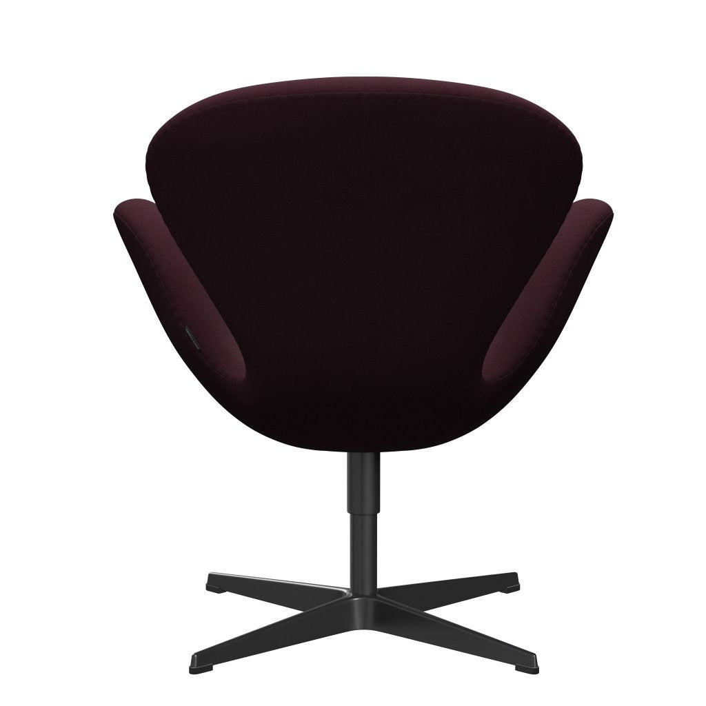 Fritz Hansen Swan Lounge stól, Black Lacquered/Comfort Light Bordeaux