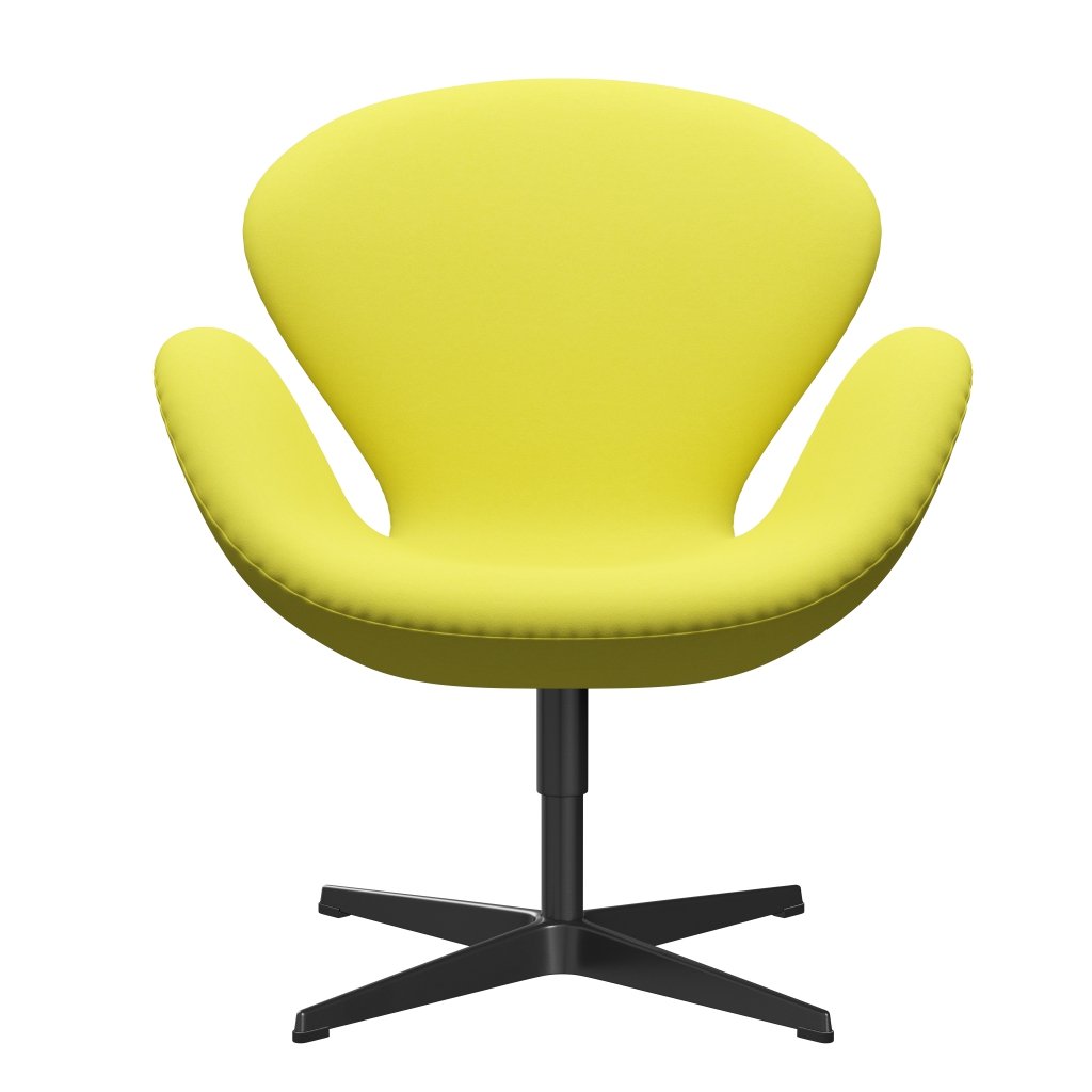 Sillón Fritz Hansen Swan, lacado negro/comodidad amarillo claro