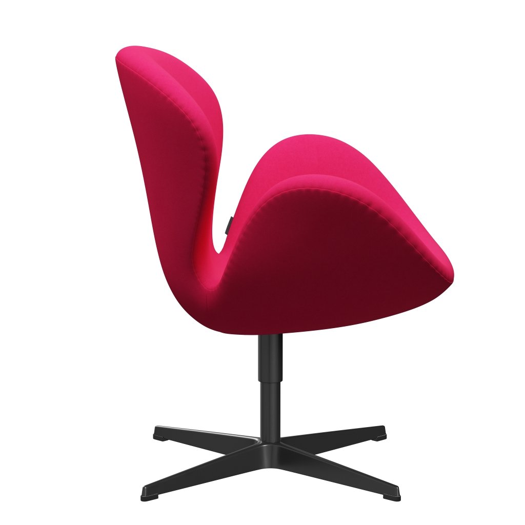 Sillón de cisne Fritz Hansen, lacado negro/comodidad rosa