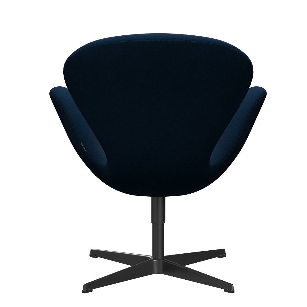 Sedia fritz Hansen Swan Lounge, laccatura nera/comfort nero/grigio scuro