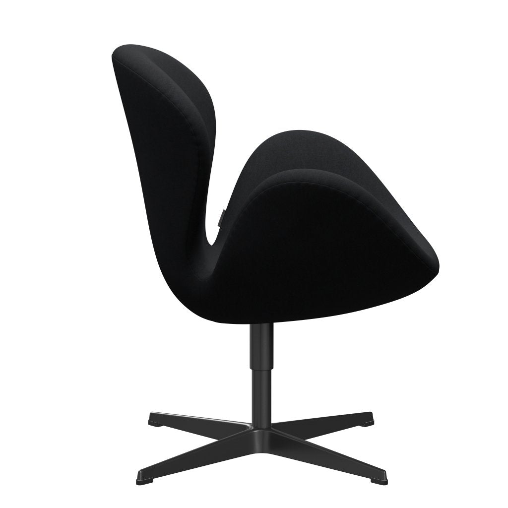 Fritz Hansen Swan Lounge Stuhl, schwarzer Lack/Komfort schwarz/grau