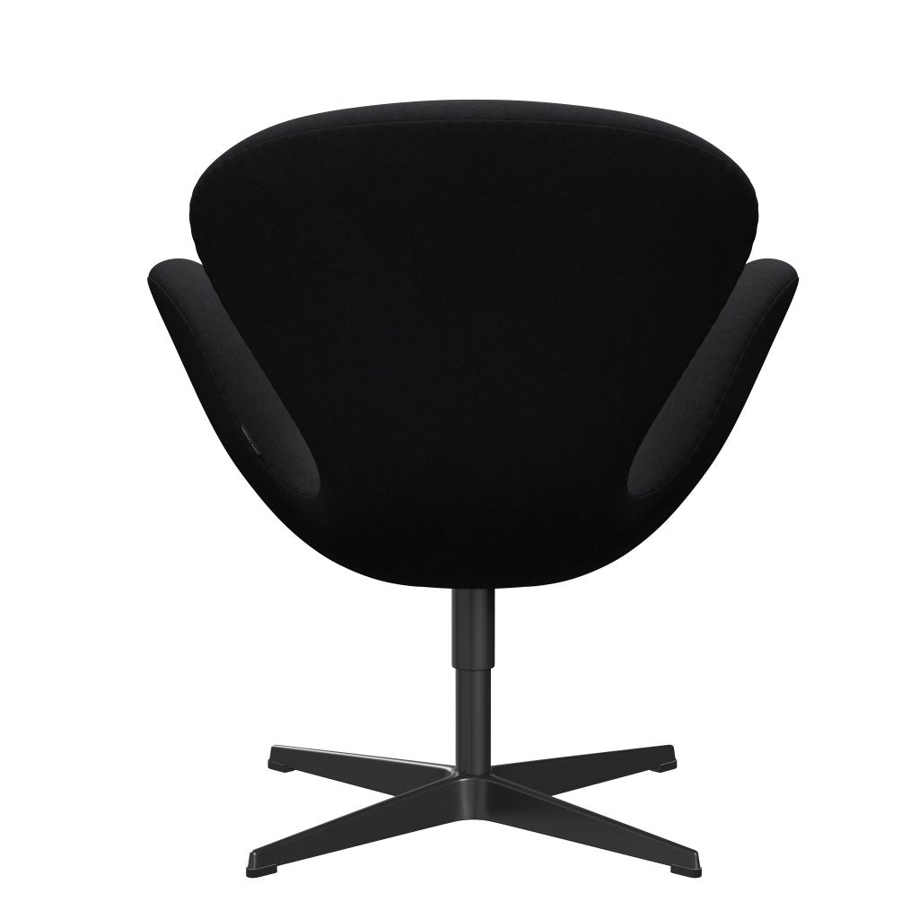 Sedia fritz Hansen Swan Lounge, laccatura nera/comfort nero/grigio