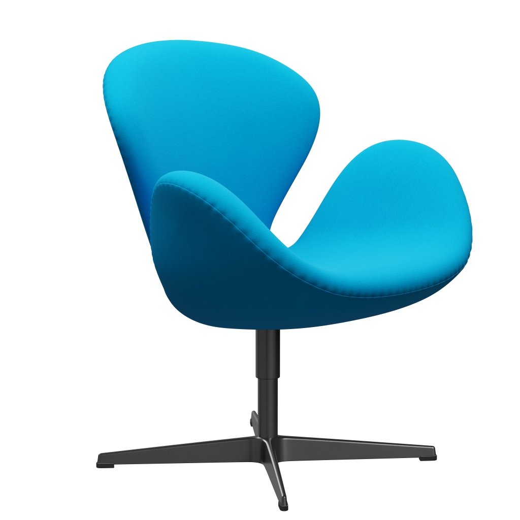 Fritz Hansen Chaise salon de cygne, turquoise laquée / confort noire (67001)