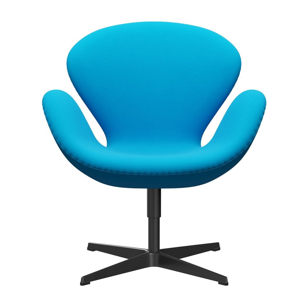 Fritz Hansen Chaise salon de cygne, turquoise laquée / confort noire (67001)