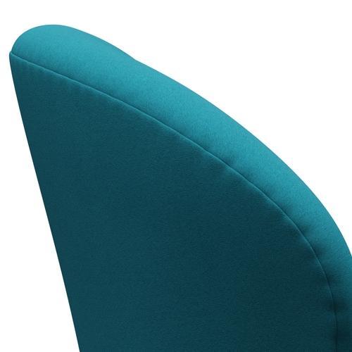 Fritz Hansen Chaise salon de cygne, lumière turquoise laquée / confort noire