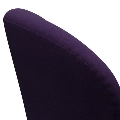 Sillón de cisne Fritz Hansen, lacado negro/comodidad violeta oscuro