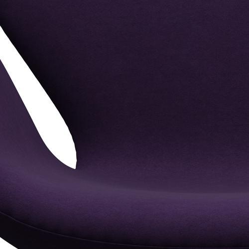 Sillón de cisne Fritz Hansen, lacado negro/comodidad violeta oscuro