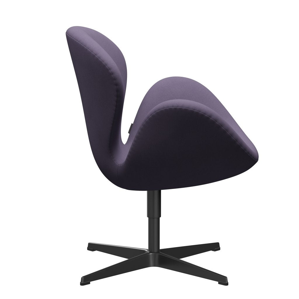 Fritz Hansen Swan Lounge Chair, Black Lackered/Comfort Violet