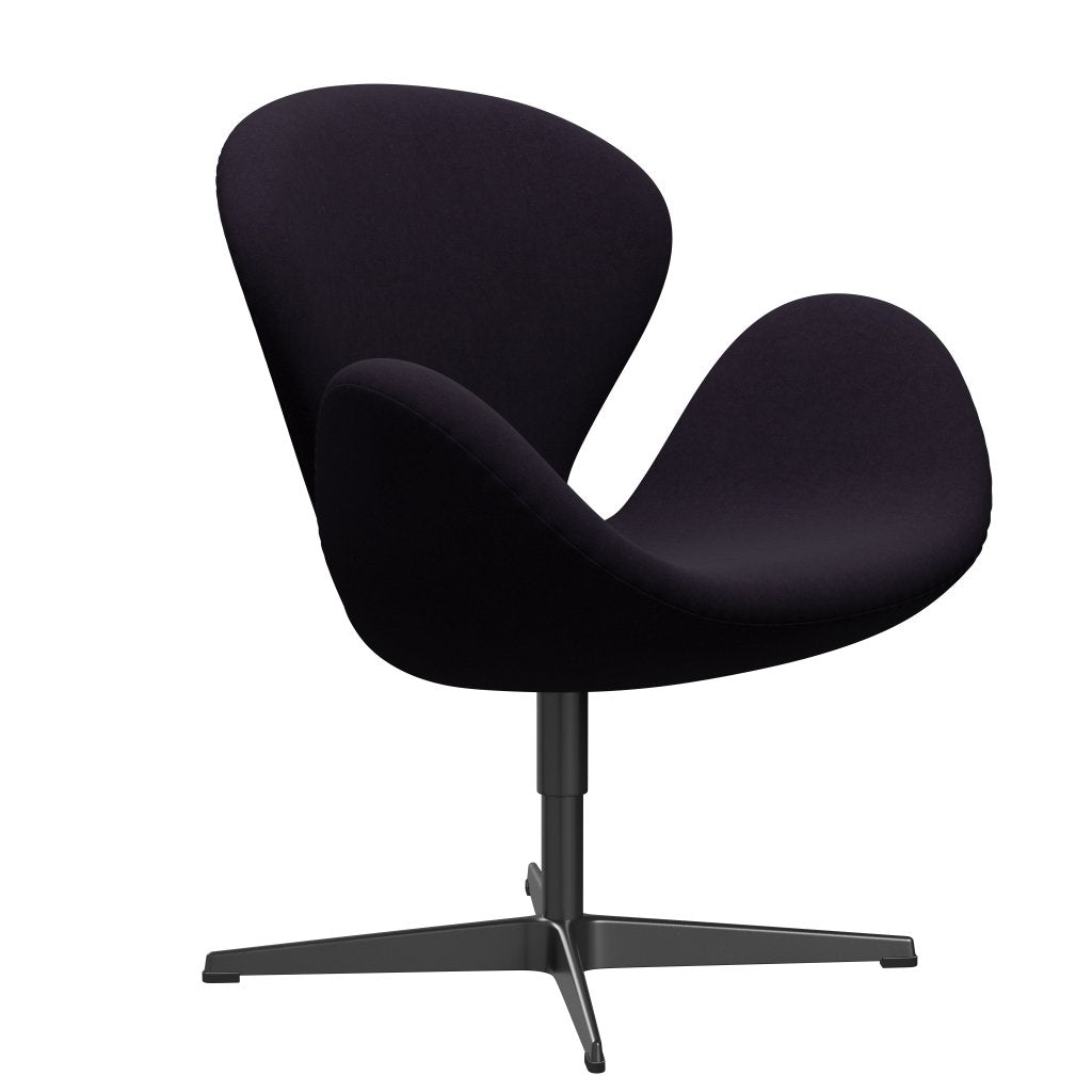 Fritz Hansen Chaise salon de cygne, noir laqué / confort violet rouge