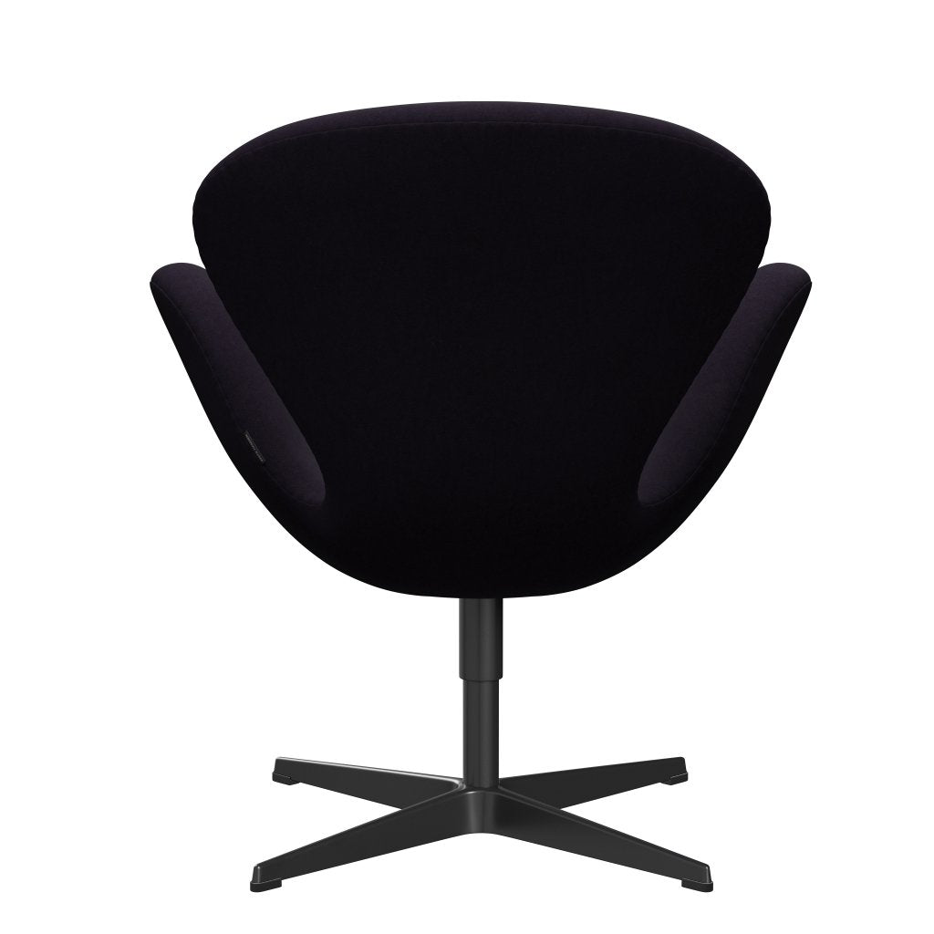 Fritz Hansen Chaise salon de cygne, noir laqué / confort violet rouge