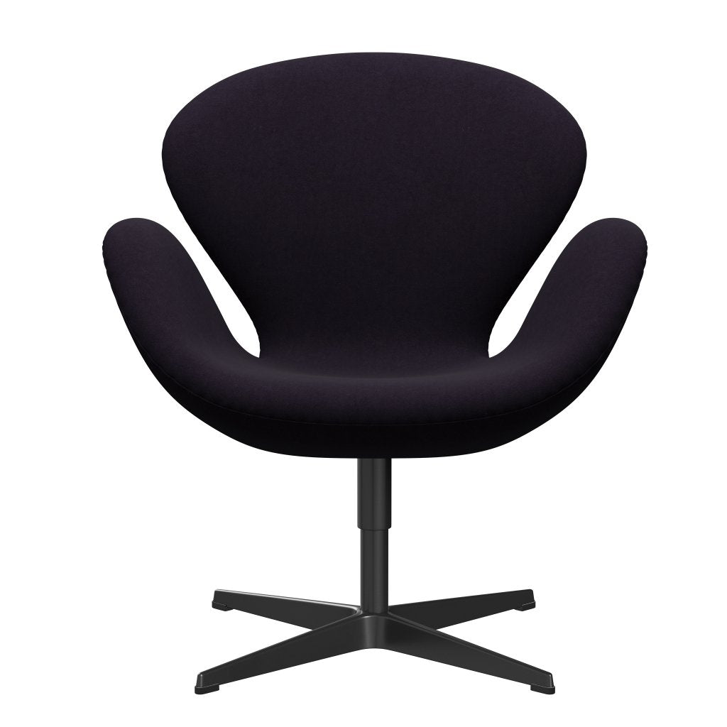 Fritz Hansen Swan Lounge -stoel, zwart gelakt/comfort violet rood