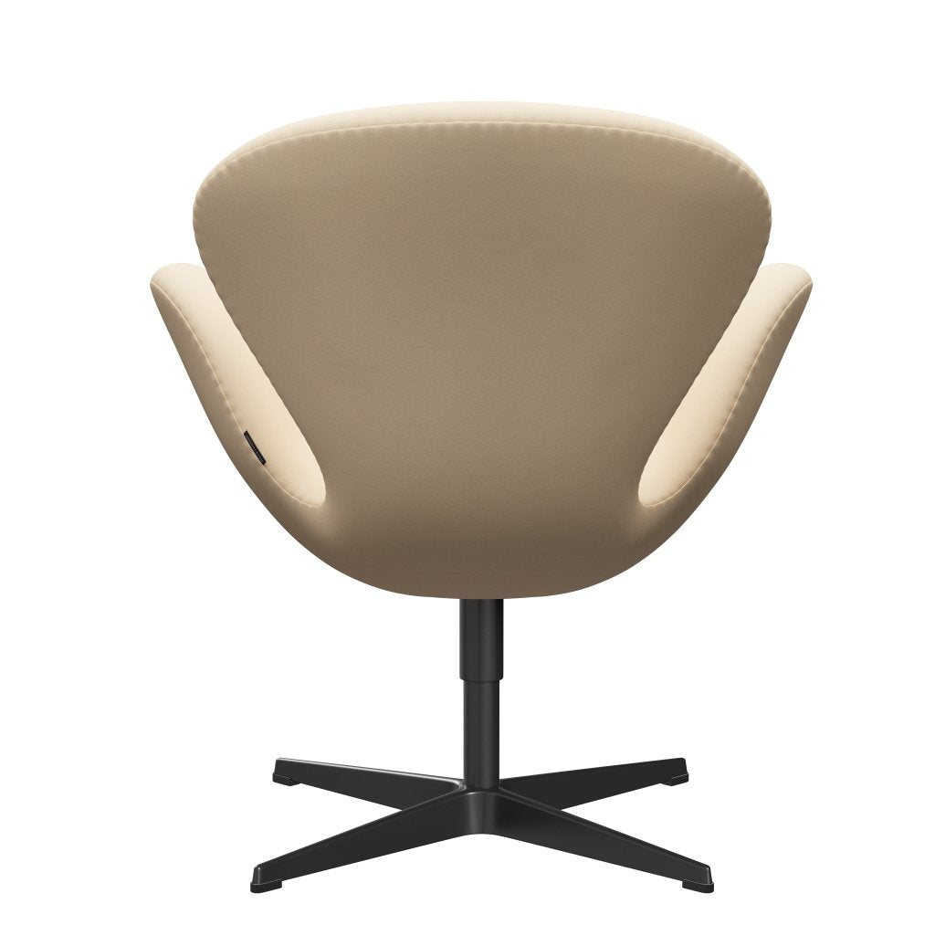 Sillón Fritz Hansen Swan, lacado negro/comodidad blanca/beige