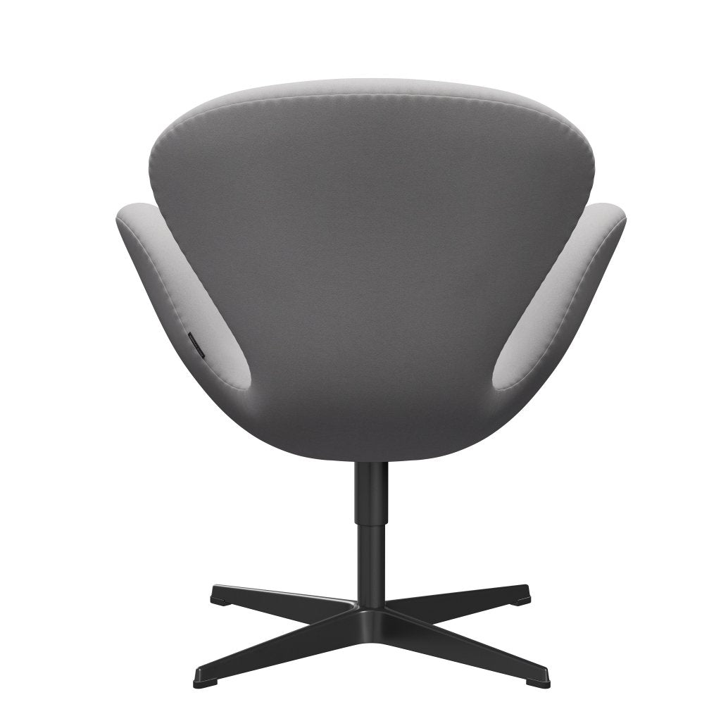 Fritz Hansen Chaise salon de cygne, laquée noire / confort blanc / gris