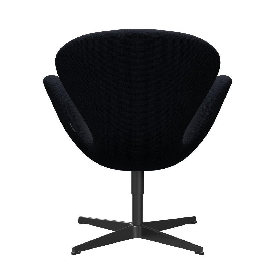 Sedia fritz Hansen Swan Lounge, laccatura nera/blu scuro di Diablo