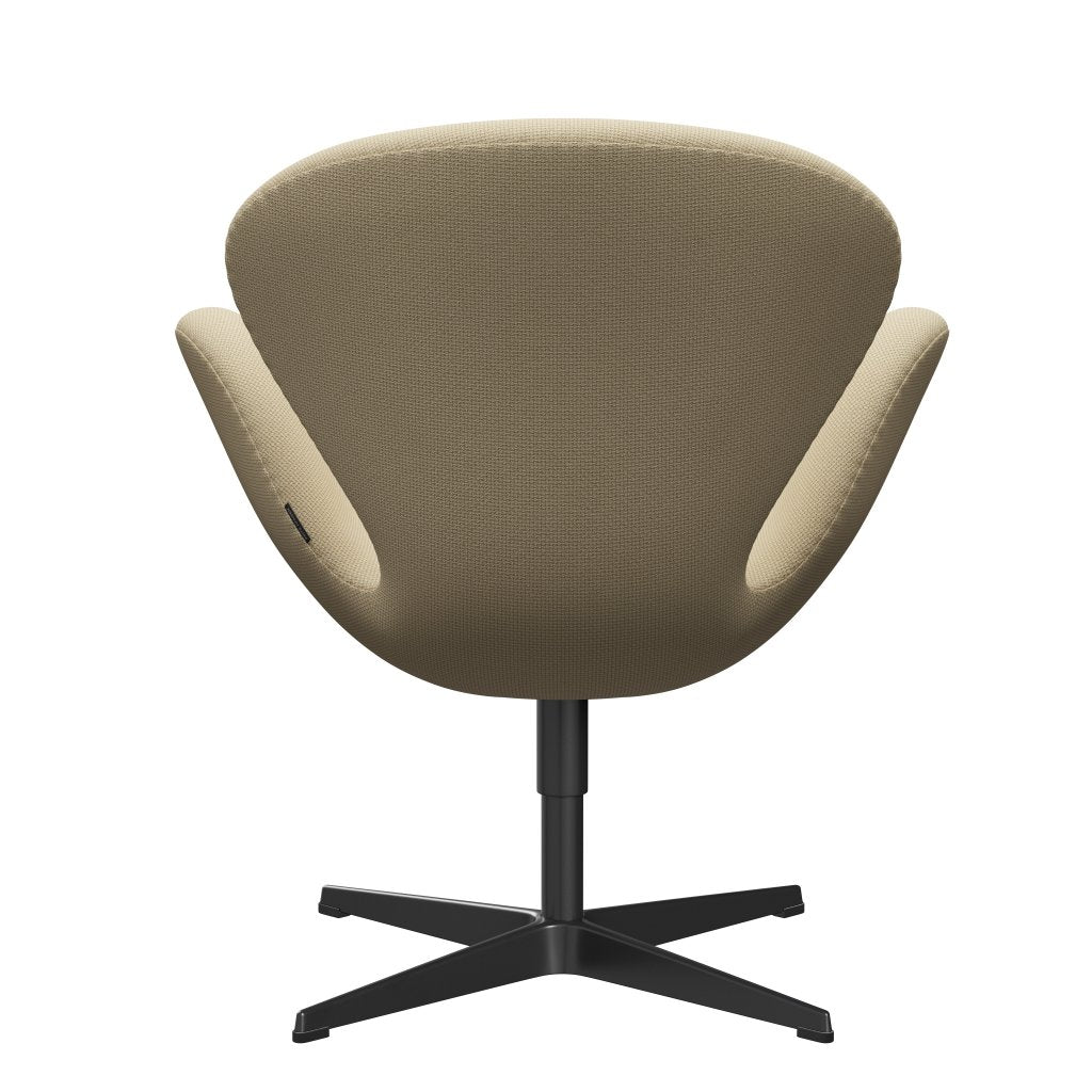 Silla de salón Fritz Hansen Swan, lacado negro/marfil de diablo