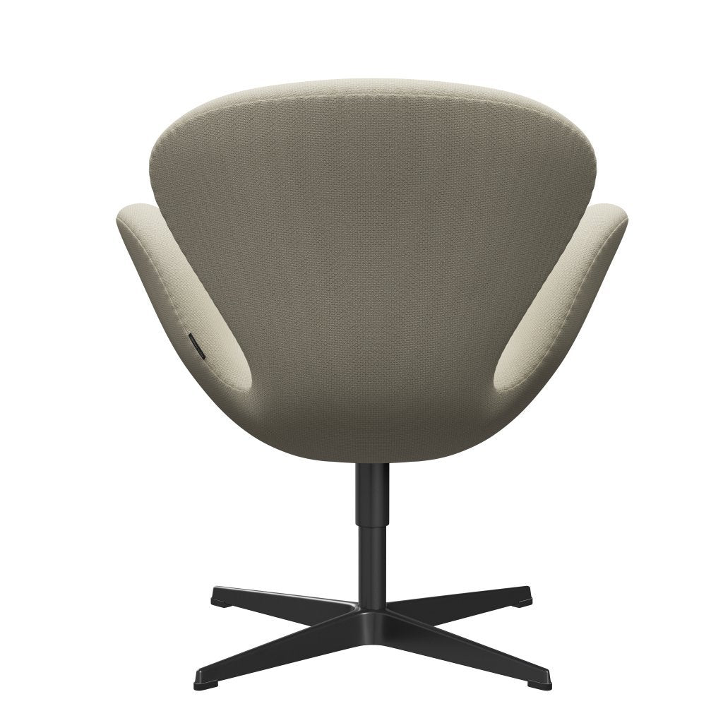 Sedia da salone Fritz Hansen Swan, laccatura nera/farina d'avena Diablo