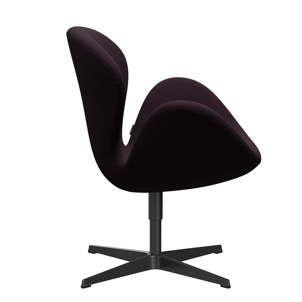 Fritz Hansen Swan Lounge stol, sort lakeret/Diablo Plum