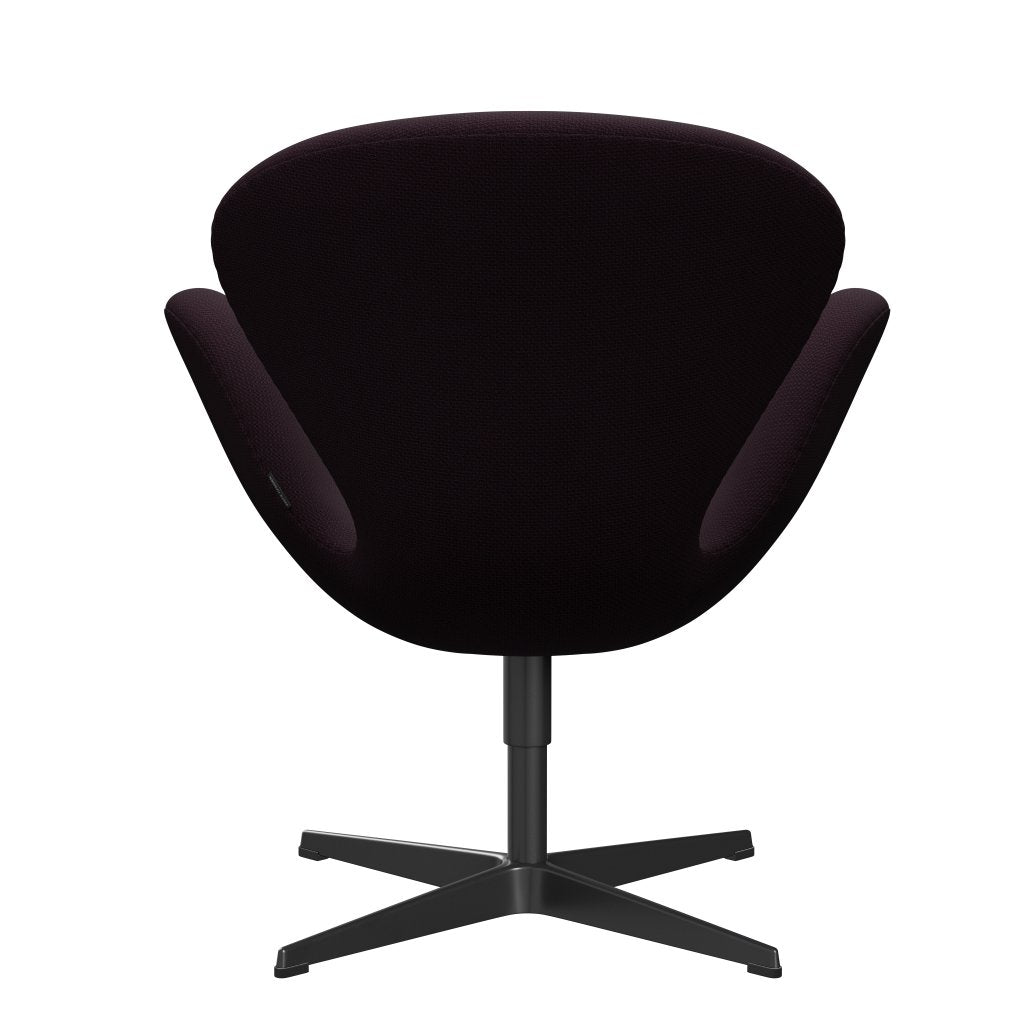 Fritz Hansen Swan Lounge stol, sort lakeret/Diablo Plum