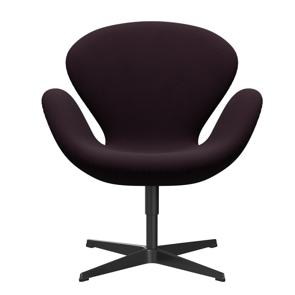 Fritz Hansen Swan Lounge Chair, schwarzer lackierter/Diablo -Pflaume