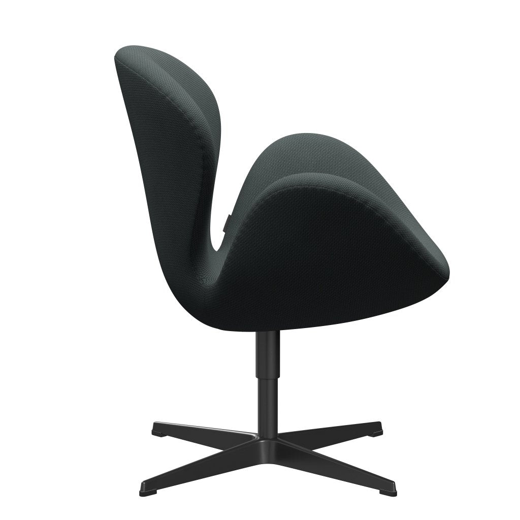 Fritz Hansen Chaise salon de cygne, gris en acier laqué noir / diablo noir