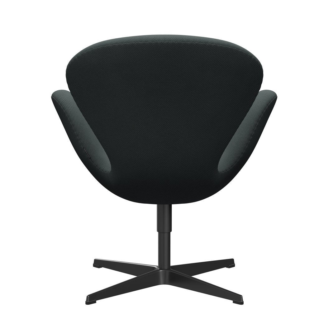 Fritz Hansen Chaise salon de cygne, gris en acier laqué noir / diablo noir