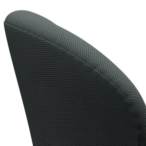 Fritz Hansen Chaise salon de cygne, gris en acier laqué noir / diablo noir