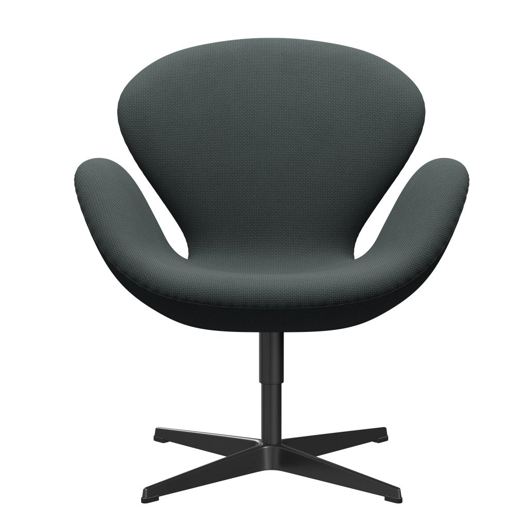 Fritz Hansen Chaise salon de cygne, gris en acier laqué noir / diablo noir